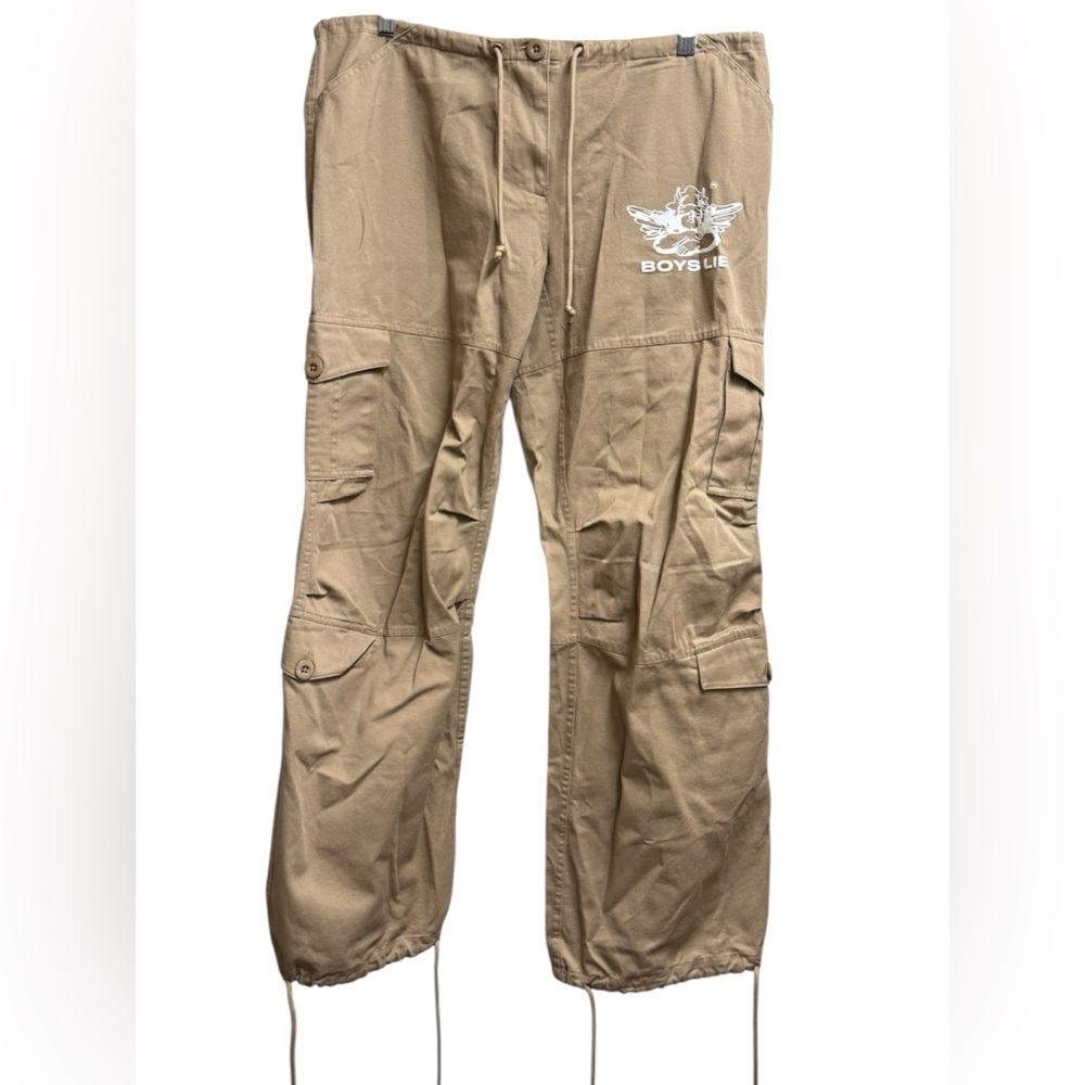 Boys Lie Tan Hits Different Cargo Low Rise Pants